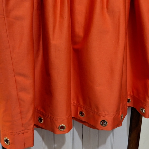 🧡 Calvin Klein Bright Orange and Gold Midi Dress Size 12 - Picture 5 of 8